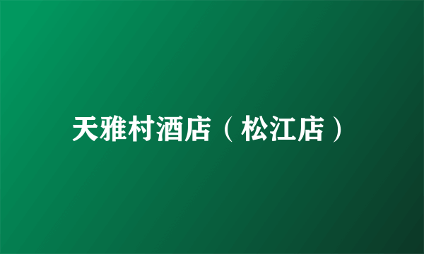 天雅村酒店（松江店）