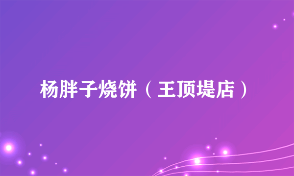 杨胖子烧饼（王顶堤店）