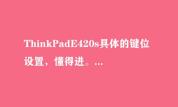 ThinkPadE420s具体的键位设置,懂得进。谢谢了,很急