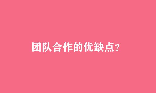 团队合作的优缺点？