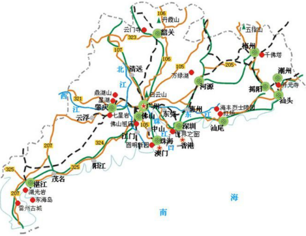 广东城市有来自哪些