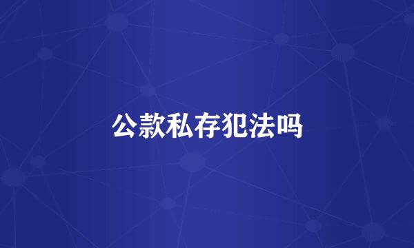 公款私存犯法吗