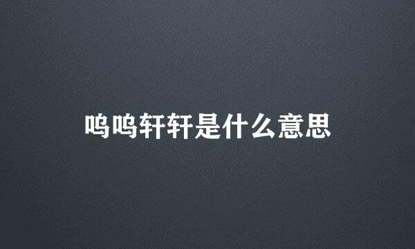 呜呜轩轩是什么意思