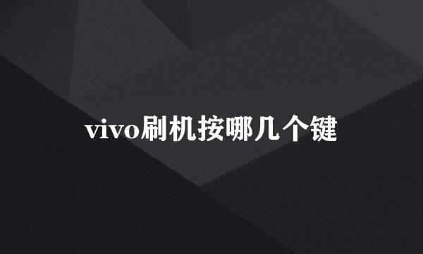 vivo刷机按哪几个键