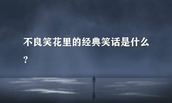 不良笑花里的经典笑话是什么？