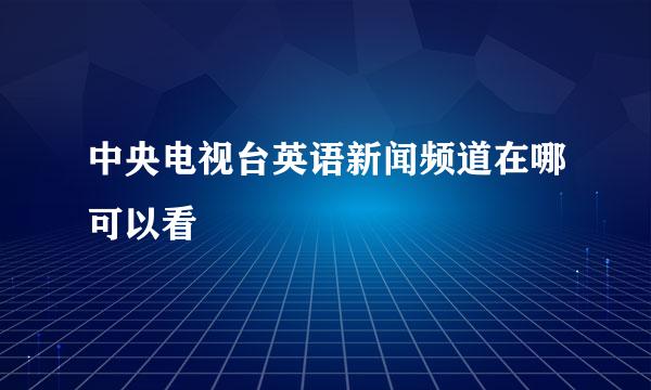 中央电视台英语新闻频道在哪可以看