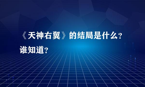《天神右翼》的结局是什么？谁知道？