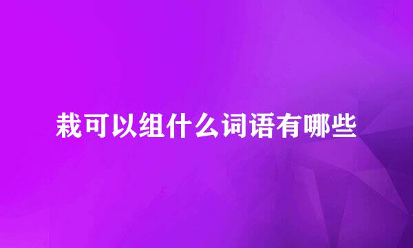 栽可以组什么词语有哪些
