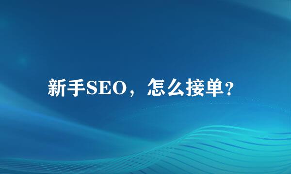 新手SEO，怎么接单？