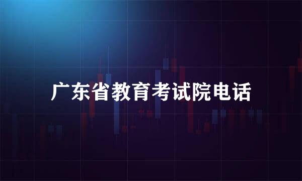 广东省教育考试院电话
