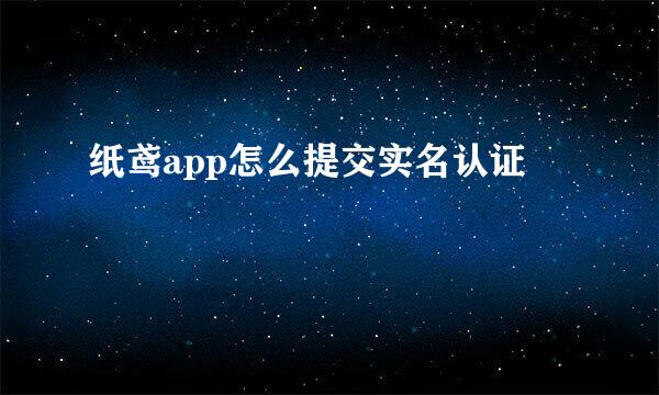 纸鸢app怎么提交实名认证