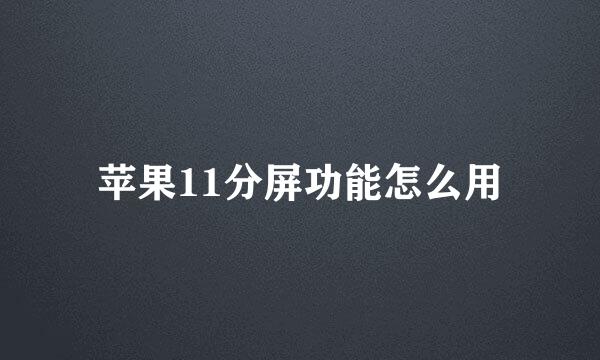 苹果11分屏功能怎么用