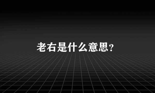 老右是什么意思？