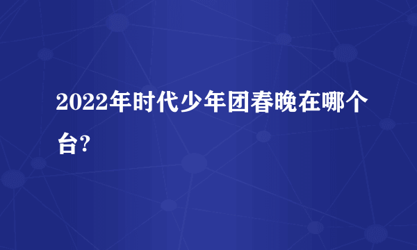 2022年时代少年团春晚在哪个台?