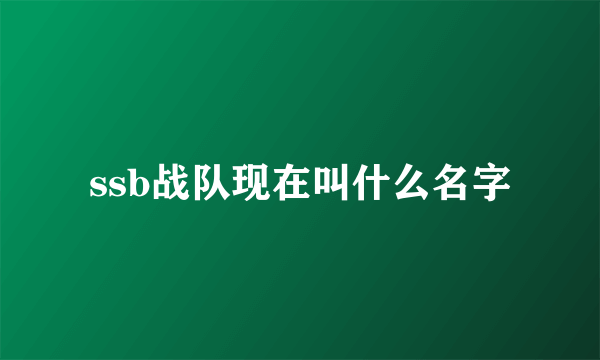 ssb战队现在叫什么名字