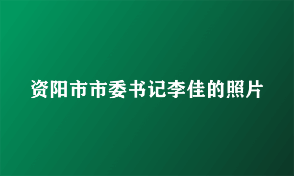资阳市市委书记李佳的照片
