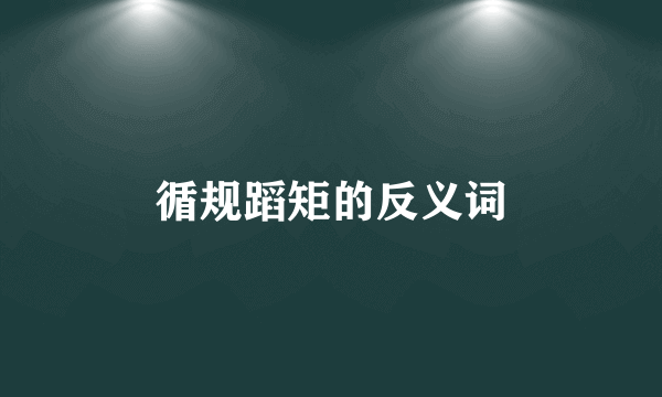 循规蹈矩的反义词