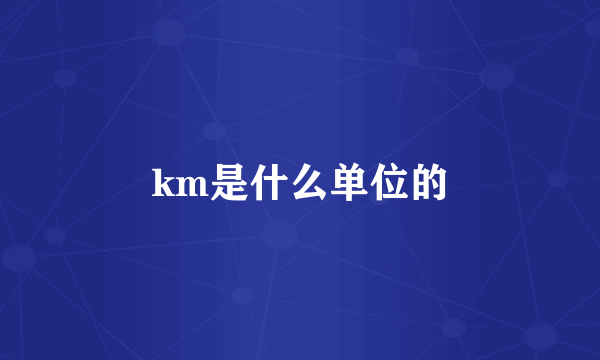 km是什么单位的