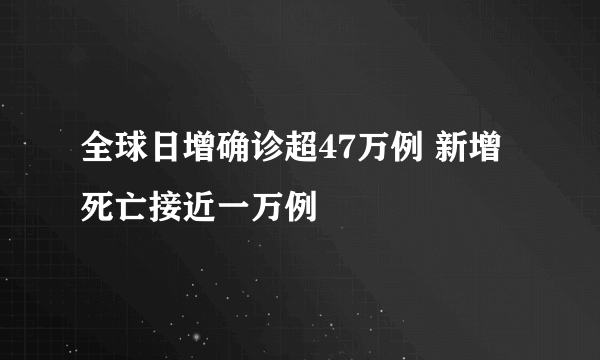 全球日增确诊超47万例 新增死亡接近一万例
