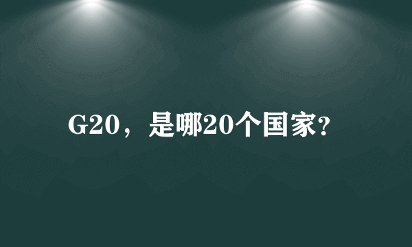 G20，是哪20个国家？