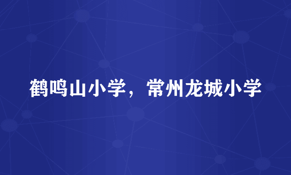 鹤鸣山小学，常州龙城小学