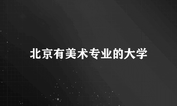 北京有美术专业的大学