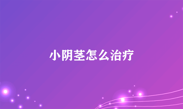 小阴茎怎么治疗