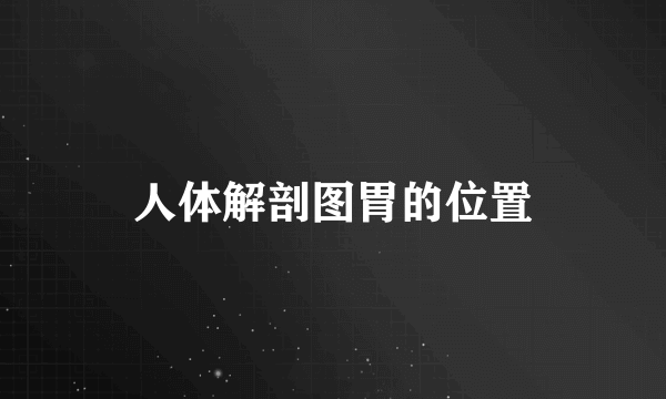 人体解剖图胃的位置