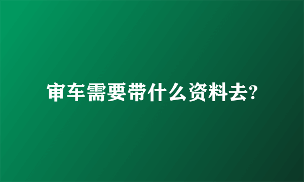 审车需要带什么资料去?
