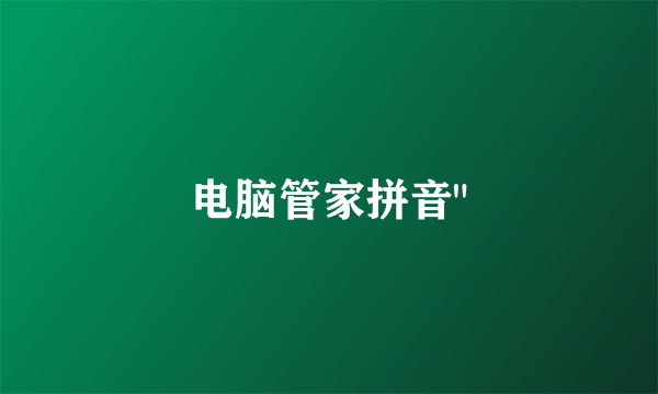 电脑管家拼音